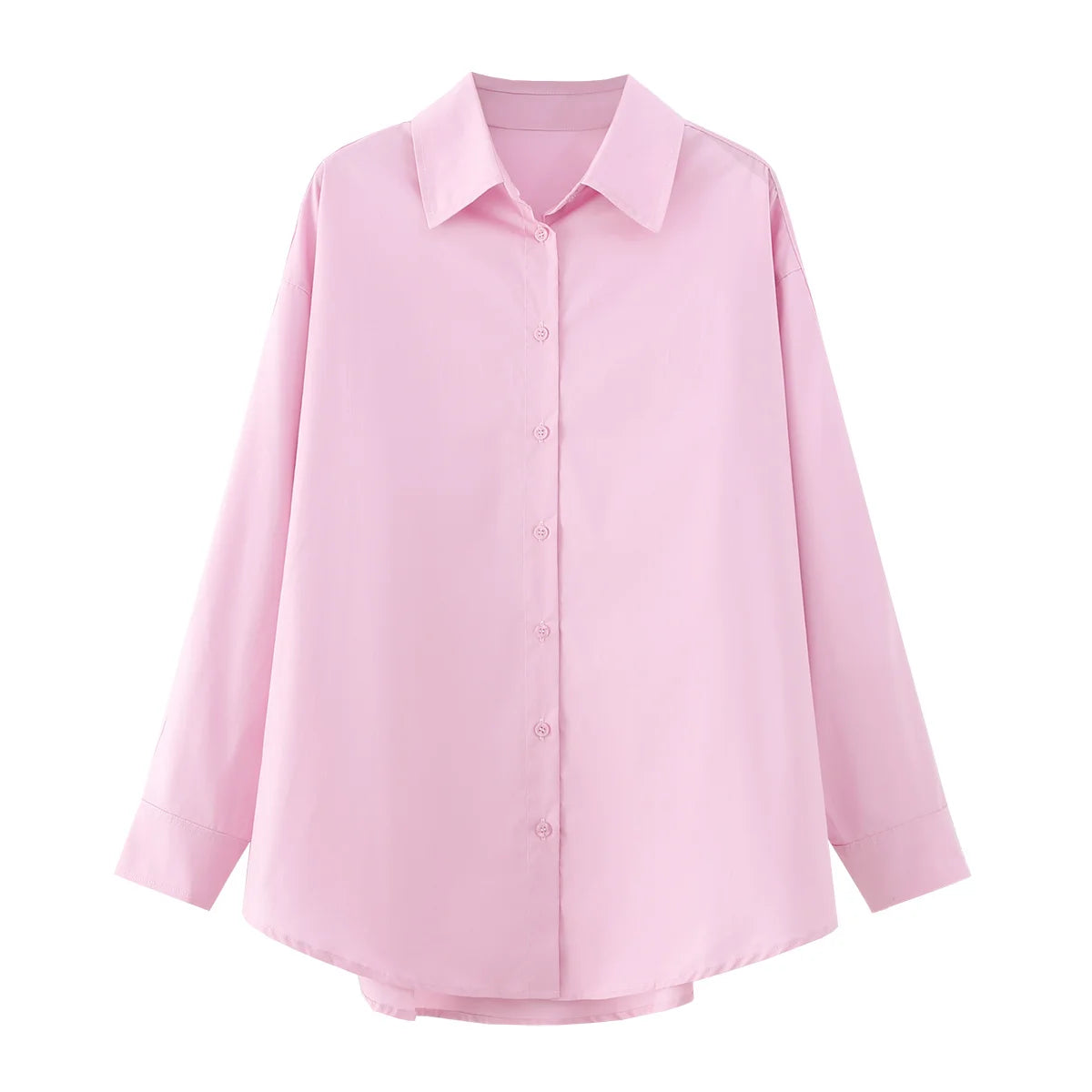 PB&ZA Women 2026 Spring New Fashion Cotton Lapel Poplin Loose Blouses Vintage Long Sleeve Female Shirts Blusas Chic Tops